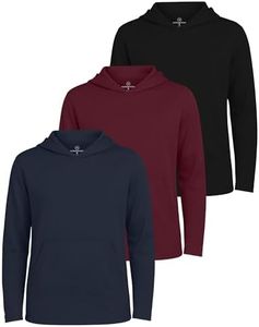 3 Pack: Boys Hoodies Sweatshirts Girls Youth Boy Teen Mesh Dry Fit Long Sleeve Active Athletic Hoodie Sweatshirt Pullover Tops Gym Clothes Workout Wicking Kids Plain Warm Soft Kid -Set 2, S (6/7)