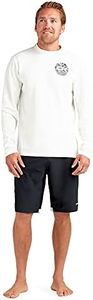 Mission Loose FIT Long Sleeve Rashguard SURF Shirt Crew (SURF White, Small)