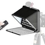 LENSGO TC7 8” Teleprompter for iPad Tablet Smartphone DSLR Camera, APP Compatible with iOS & Android System for Online Teaching Vlog Live Streaming Interview, Fold in One Sec (Black)