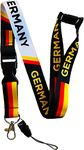 Germany /German Neck Lanyard / Keychain With Detachable Buckle Clip & safety Breakaway