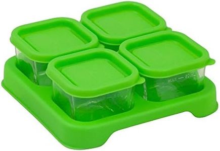 green sprouts Fresh Baby Food Glass Cube, 60 ml Capacity 4 Pieces, Green, 4 Count, 4 Count