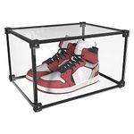 LANSCOERY Transparent Acrylic Shoe Box Magnetic Side Open Shoes Box Plastic Storage Shoe Box Sneaker Show Box Shoes Display Box Shoe Container Clear Closet Shelf Shoe Organizer