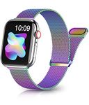 Metal Magnetic Band Compatible for Apple Watch 46mm 42mm 44mm 45mm 49mm 38mm 40mm 41mm, Stainless Steel Mesh Magnetic Sport Bands for iWatch Series 10 9 8 7 6 5 4 3 2 1 SE Ultra Women Men, Multicolor