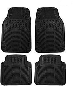 CARIZO Black Rubber Car Floor/Foot Mats (Set of 4) for Hyundai Santa Fe (Type-I) 2010-2013