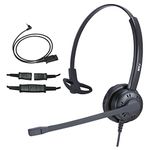 MKJ 2.5MM Phone Headset with Microphone Noise Cancelling - Wired Headphones for Call Center Office, 2.5mm Telephone Headset for Panasonic KG-TGEA20 KX-TGA950 KX-TG653 Cisco SPA 508G AT&T Vtech Uniden