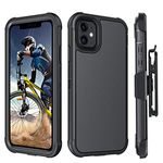 BENTOBEN iPhone 11 Case, Phone Case iPhone 11, Heavy Duty 3 Layers Shockproof Full Body Rugged Hybrid Hard PC Bumper Drop Protective Men Boys Cover for iPhone 11 with Kickstand Belt Clip Holster,Black