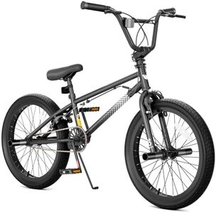 KORIMEFA 20 inch Freestyle BMX Bike, Trick Bicycle for Boys Girls Ages 8-12 with 4 Pegs and Guro