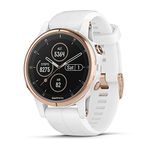 Garmin fēnix 5S Plus Compact Multisport Watch with Music, Maps and Garmin Pay Sapphire, Rose Gold-Tone with Carrara White Band