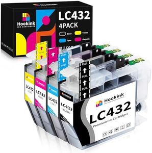 4-Pack LC432 Ink Cartridges Compatible for Brother LC432 LC-432 Ink Cartridges High Yield for MFC-J5340DW MFC-J5740DW MFC-J6540DW MFC-J6740DW MFC-J6940DW (Black, Yellow, Magenta, Cyan)