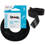 VELCRO Brand VEL-EC60253 One-Wrap Reusable Ties, 10mm x 5m-Black