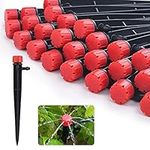 50 pcs Irrigation Emitters for 1/4" Drip Irrigation Tubing 360 Degree Adjustable Water Flow Drip Irrigation Drippers Irrigation Drip Heads Drip Irrigation Spray Emitters for Flower Plant