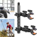 UNSTINCER Camera Mount with Double Super Clamp and 118cm Selfie Stick for Third Person Shot, Adjustable Action Cam Bracket for Insta360 X4 X3 X2 ONE RS R ace, Motorcycle Bike ATV Handlebar Holder