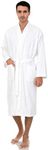 TowelSelections Mens Robe, 100% Cotton Terry Cloth Bathrobe, Soft Kimono Bath Robe for Men XS-4X, White, 4XL Plus