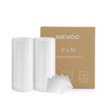 Vacuum Sealer Bags 8x50 Rolls 2 pack for Food Saver, Seal a Meal, Gamesaver, Weston. Commercial Grade, BPA Free, Heavy Duty, Puncture Prevention, Great for vac storage, Meal Prep or Sous Vide