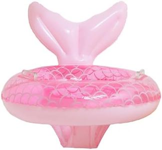 Inflatable Baby Swimming Float, Baby Pool Float for 6-36 Months Baby Girl with Seat, Inflatable Baby Float Swimming Ring for Infant Toddler Kids 1-3 Years (Pink Mermaid)