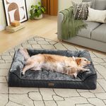 YITAHOME Extra Large Dog Bed,Washable Orthopedic Memory Foam Dog Beds and Couch with Removable Zipper Cover,135x107x22cm,Grey