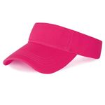 Marrywindix 1 Piece of Hot Pink Sport Wear Athletic Visor Sun Sports Visor Hat Visor Adjustable Cap for Women and Men (One Size)