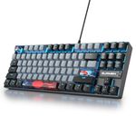 Owpkeenthy 75% Mechanical Gaming Keyboard with Red Switch, RGB Backlit Keyboard, 87 Keys Compact TKL Wired Computer Keyboard for Laptop PC Gamer Xbox PS (Grey/ 87 Red Switch)