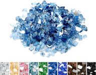 Mr. Fireglass 1/4 inch Reflective Fire Glass for Fireplace Fire Pit and Landscaping 10 lb High Luster Pacific Blue