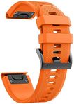 Fleshy Leaf 22mm Easy Fit Band Bracelet Strap Compatible for Garmin Fenix 7,Fenix 7 pro,Fenix 6,Fenix 6 Pro,Fenix 5,Fenix 5 Plus,Approach S60 S62,Forerunner 935 945,Quick Release Strap Wristband (Orange)