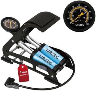 Lirzeg Double Cylinder Portable Foot Pump Air Tyre Inflator with Pressure Gauge for Car Tyres, Bicycle Tyres, Bike Tyres, Motorcycle Tyres, Balls, Air Mattress Inflators (Blue)