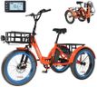 MOONCOOL Electric Tricycle for Adults, 500W/750W 48V Folding Electric Trike Peak Power 1100W, 20"x3.0" Fat Tire 3 Wheel Ebike, Aluminum Adult Tricycle with Removable Battery, Rear Differential
