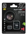 Magix 32GB microSD Card Class10 V30 U3, Read Speed Up to 95 MB/s, 4K Series (SD Adapter Included)