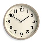 NEWGATE® Number Four Modern Wall Clock - Small Wall Clocks - Round Clock - Kitchen Clock - Clocks for Living Room - Office Clock - Contemporary Case - Minimalist Dial (Stone)