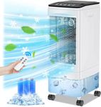 Portable Air Conditioner, 3-in-1 Air Cooler with Remote, Portable AC Cooling Fan with 6L Tank for 20H Cooling, 1-7H Timing, With 3 Ice Crystal Boxes, Evaporative Air Cooler for Room Home, Bedroom
