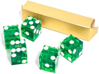GSE Games & Sports Expert AAA Grade 19mm Pro Vegas Casino Style Craps Dice Set of 5 with Razor Sharp Edges & Matching Serialized Numbers for RPG, Dice Stacking, Yahtzee Dice Games