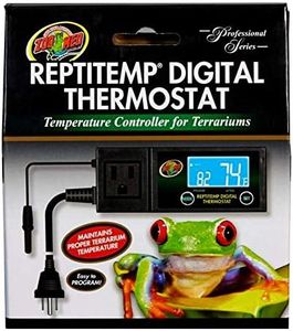 Zoomed Repti-Temp Digital Reptile Thermostat | Includes Attached DBDPet Pro-Tip Guide - Controls Terrarium temperatures, Heat mat, Heat Tape and More!