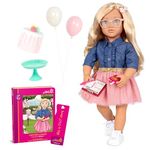 Our Generation – Posable 18-inch Doll – Blonde Hair & Green Eyes – Birthday Cake & Party Accessories – Pretend Play – Toys for Kids Ages 3 & Up – Emily