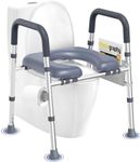 HOMLAND Toilet Seat Risers for Seniors, FSA/HSA Eligible Raised Toilet Seat with Handles & Padded Seat, Adjustable Height & Width, 400lb Elevated Toilet Seat for Elderly, Handicap, Fit Any Toilet