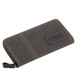 Troop London TRP0501 Accessories Canvas Zip Around Wallet Purse Olive