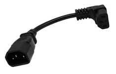 Cerrxian 15cm IEC 320 90 Degree C13 3 Pin Female to C14 3 Pin Male PDU Power Supply Extension Cord for Computer LED HDTV Monitor and Scanner