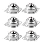 Skelang 6 Pcs 25mm Ball transfer bearing unit, universal transfer bearing castors, ball roller castors for conveyor, transmission, furniture, load capacity 30kg per castor