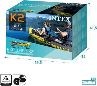 INTEX Explorer K2 2-Person Inflatable Kayak with Oars and Pump