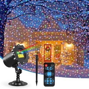 Avokadol Laser Christmas Lights,Laser Projector Outdoor,3 Colors Moving Starry Lights Show with Remote Control,Holiday Decorations Outside with 16.5ft Cord,IP65 Waterproof-for Halloween/Garden/Party