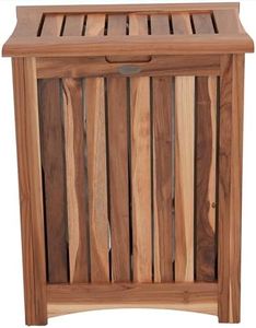 EcoDecors H-004 Teak Solid Hamper, Brown