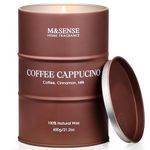 M&SENSE Coffee Cappucina Soy Scented Candles Gifts for Women, 600g 130 Hours Large Candles Gifts for Men Long Burnting, Non Toxic Scented Candles for Home Décor, Aromatherapy Candles for Sleep