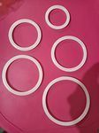 PVC Vaginal Ring Pessary Non-Sterile Plastic White Set of 6 (2 Inch,2.25 Inch,2.5 Inch,2.75 Inch,3,Inch,3.5 Inch,)