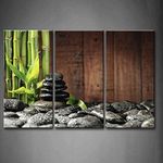 3 Panel Wall Art Green Spa Concept 