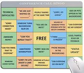 Conference Call Bingo Mouse Pad, Personalized Mouse Mat Waterproof Non-Slip Rubber Base MousePads for Office Home