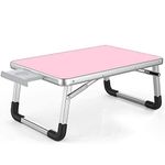 Contempo Views Laptop Bed Desk Table Foldable Tray -Use on The Coach, Floor, Bed - Reading, Writing, Drawing, Computing, Eating (Pink)