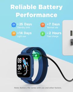 BIGGERFIVE Kids Smart Fitness Watch – 1.8" Waterproof, Heart Rate, Nylon
