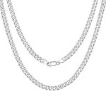 Silver Chain Necklace for Men Real Sterling Silver Necklace Italian 2.8mm Cuban Curb Link Chain for Men Women Jewelry, 22 Inches