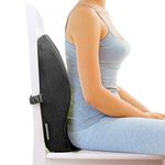 Grin Health Ergonomic Mid Backrest Back Support Cushion For Office Chairs & Car Seat, Orthopedic Memory Foam Back Pillow To Improves Posture, Back Pain Relief, Comfort Sitting, Black