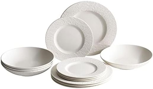 Villeroy & Boch Manufacture Rock Blanc 12-Piece Dinnerware Set