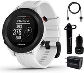 Wearable4U - Garmin Approach S12 Premium GPS Golf Watch, White with Power Pack Bundle