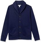 Amazon Essentials Men's Long-Sleeve Fleece Shawl-Collar Cardigan, Navy, Medium
